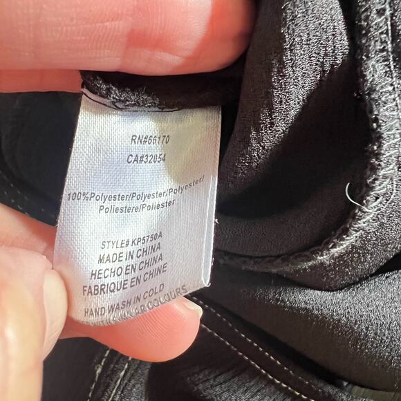 Greylin Isla Jumpsuit LARGE Contrast Stitching Crop Wide Leg Belted Crepe Tie - Picture 10 of 11